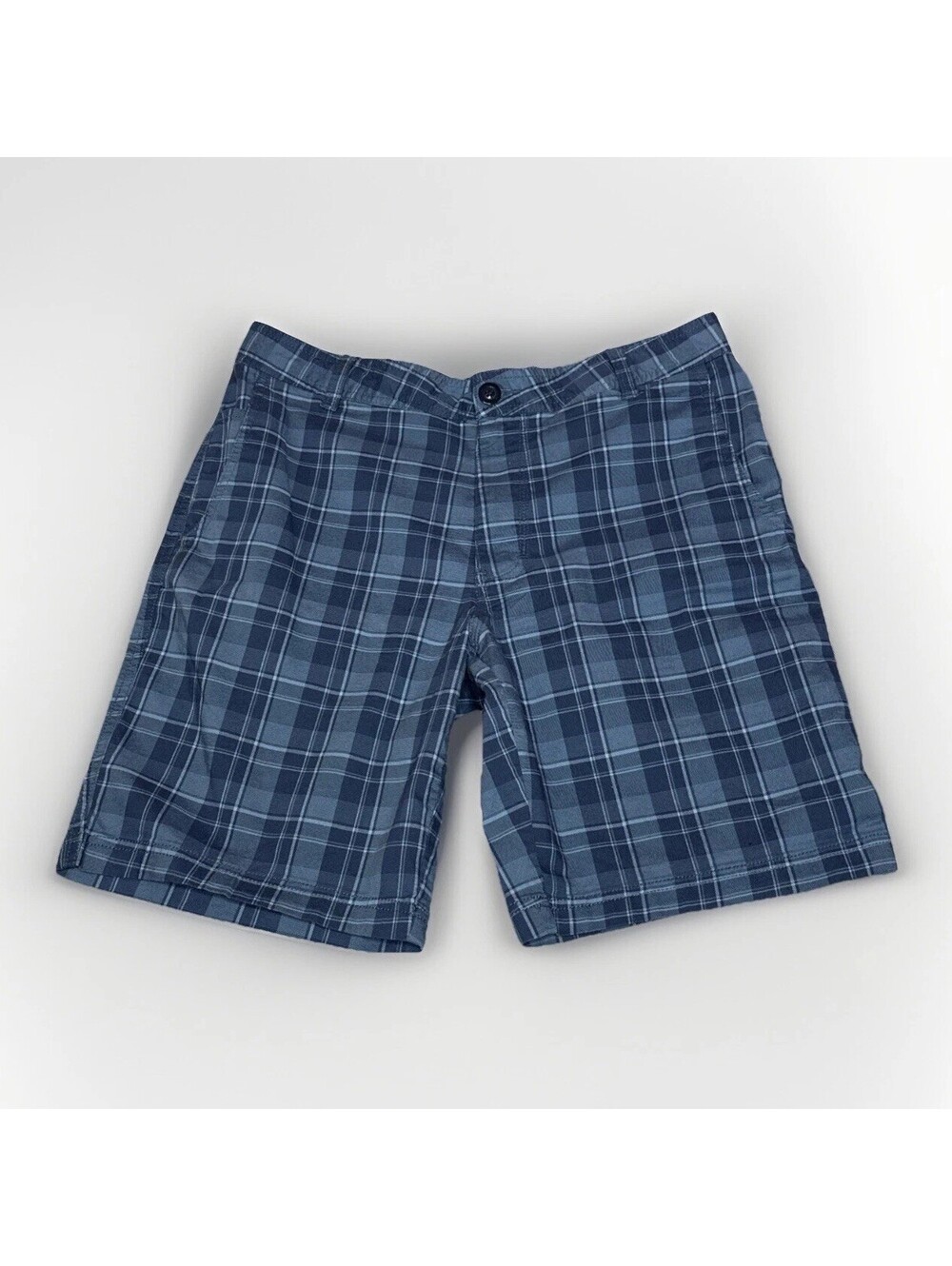Columbia Regular Shorts Men's 34x10  Printed Blue Plaid Hiking Outdoors